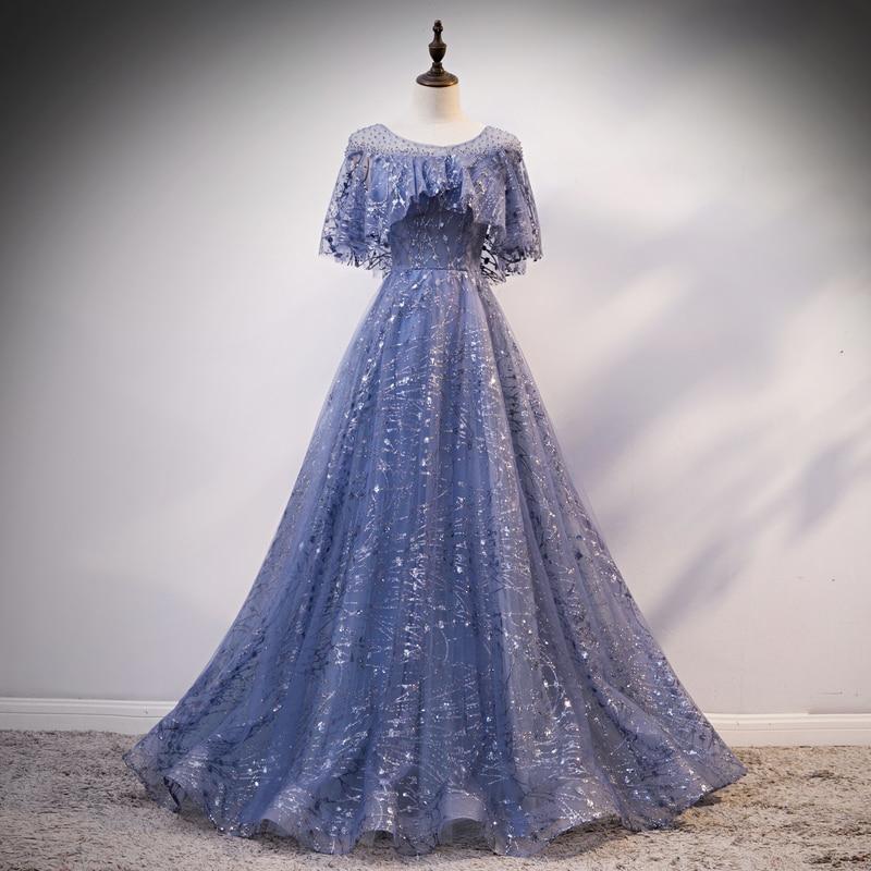 Blue Elegant A-line Long Prom Dress, Blue Evening Gown Graduation Dres Cutedressy Blue Elegant A-line Long Prom Dress, Blue Evening Gown Graduation Dres Cutedressy