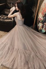 Charming Tulle Sweetheart Straps Long Formal Dress, A-line Prom Dress Evening Dress