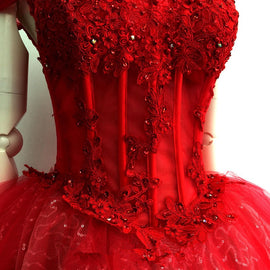 Adorable Red Sweetheart Shiny Tulle Off Shoulder Short Homecoming Dress, Red Party Dress