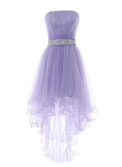 Cute Light Purple Tulle High Low Formal Dress , Prom Dresses , Homecoming Dresses