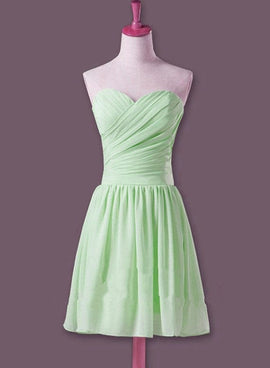 Charming Sage Short Bridesmaid Dresses, Chiffon Party Dress, Short Sage Bridesmaid Dresses