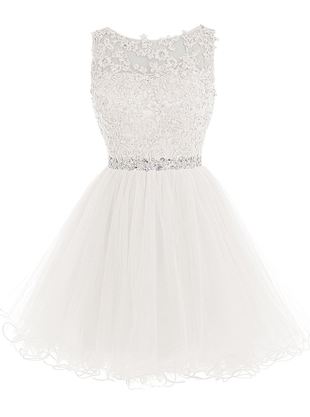 Lovely Tulle Short Lace Beaded Prom Dress 2021, Tulle Homecoming Dress Cutedressy Lovely Tulle Short Lace Beaded Prom Dress 2021, Tulle Homecoming Dress Cutedressy