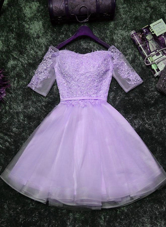 light purple short formal dress