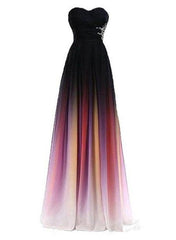 Charming Gradient Sweetheart Chiffon Long Prom Dresses , Formal Gowns