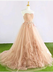 Tulle Wedding Dresses, Sweetheart Gorgeous Floral Style Party Dresses, Formal Gowns